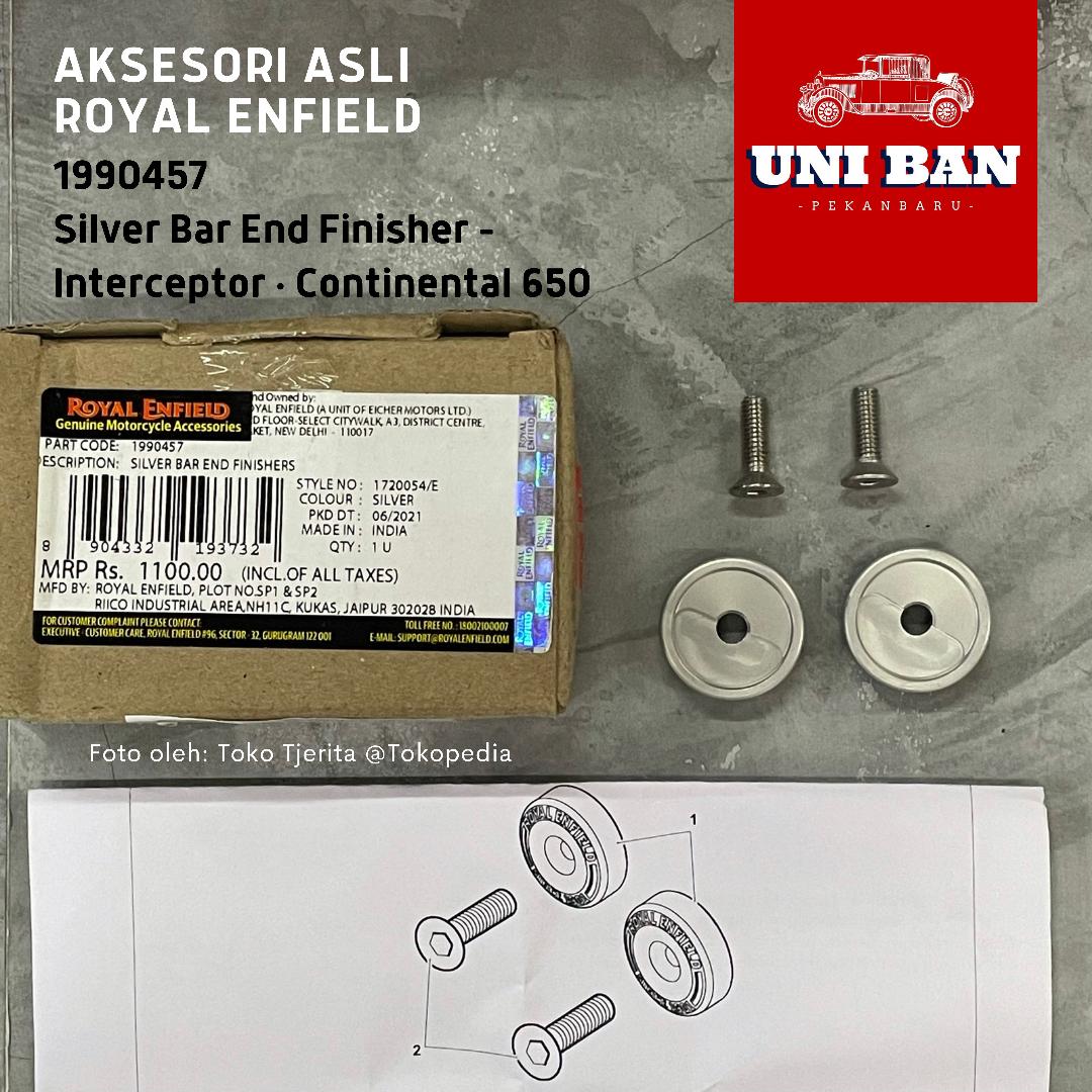 Silver Bar End Finisher 1990457 Jalu Stang Interceptor Royal Enfield