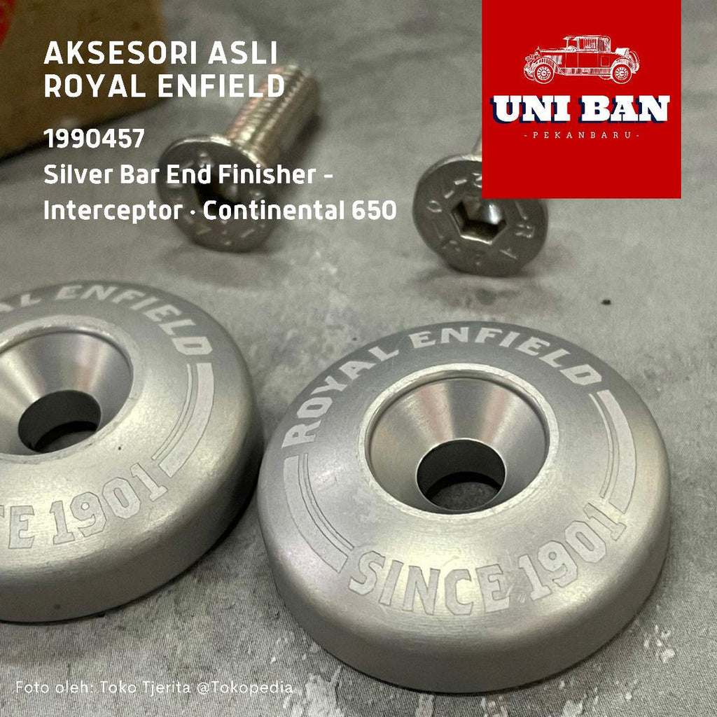 Silver Bar End Finisher 1990457 Jalu Stang Interceptor Royal Enfield