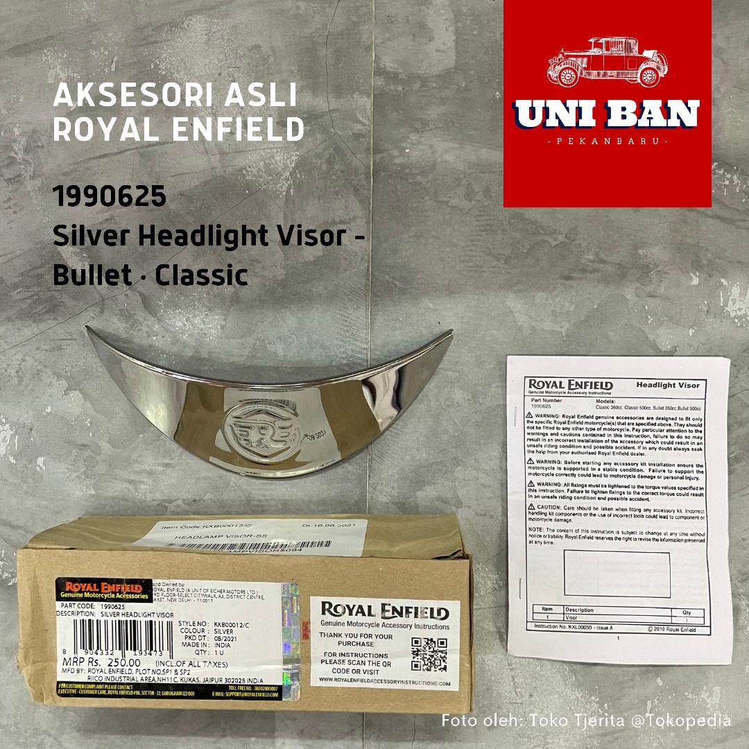 Silver Headlight Visor 1990625 Classic Bullet - Royal Enfield ASLI