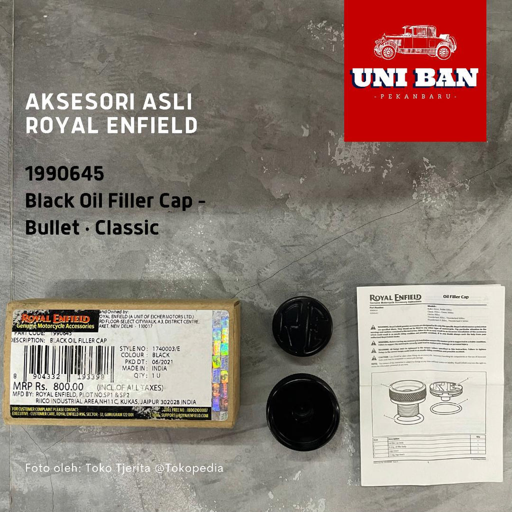 Black Oil Filler Cap 1990645 Classic Bullet - Royal Enfield ASLI