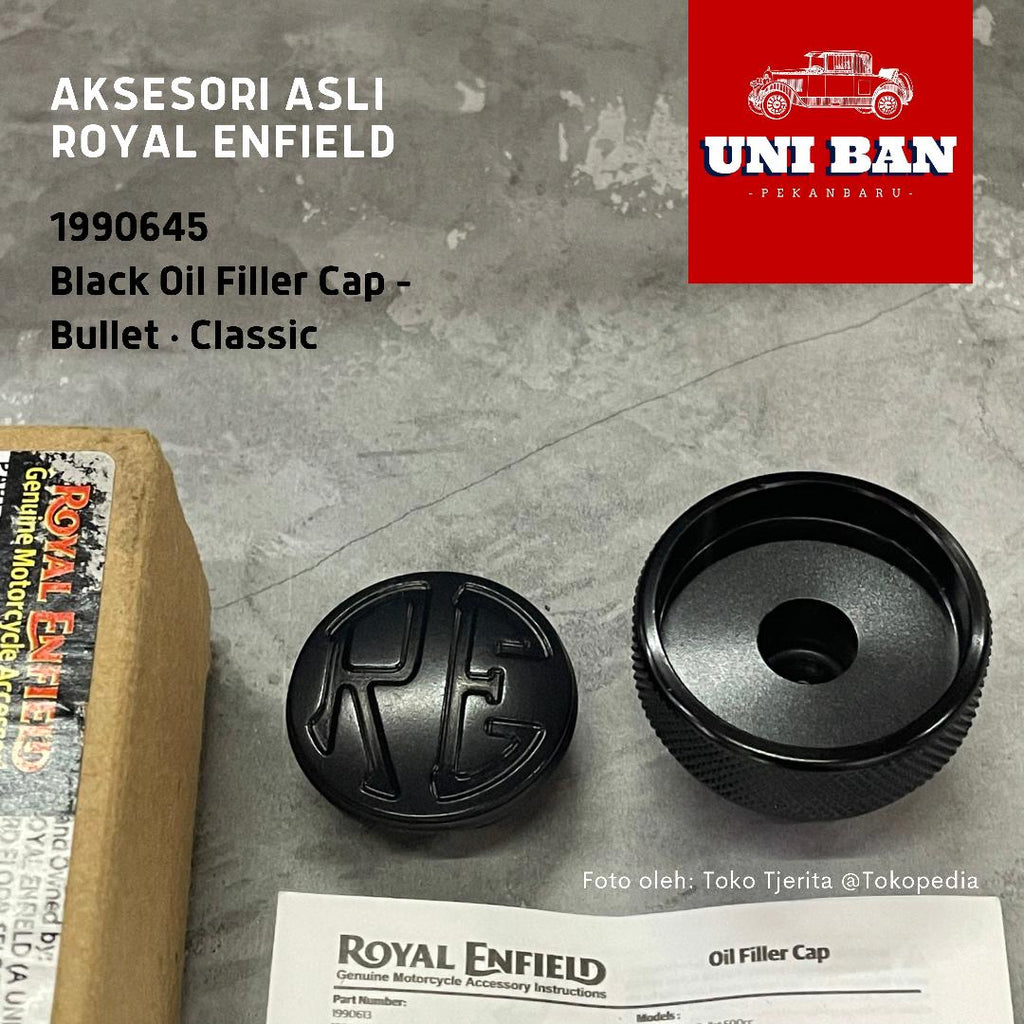 Black Oil Filler Cap 1990645 Classic Bullet - Royal Enfield ASLI