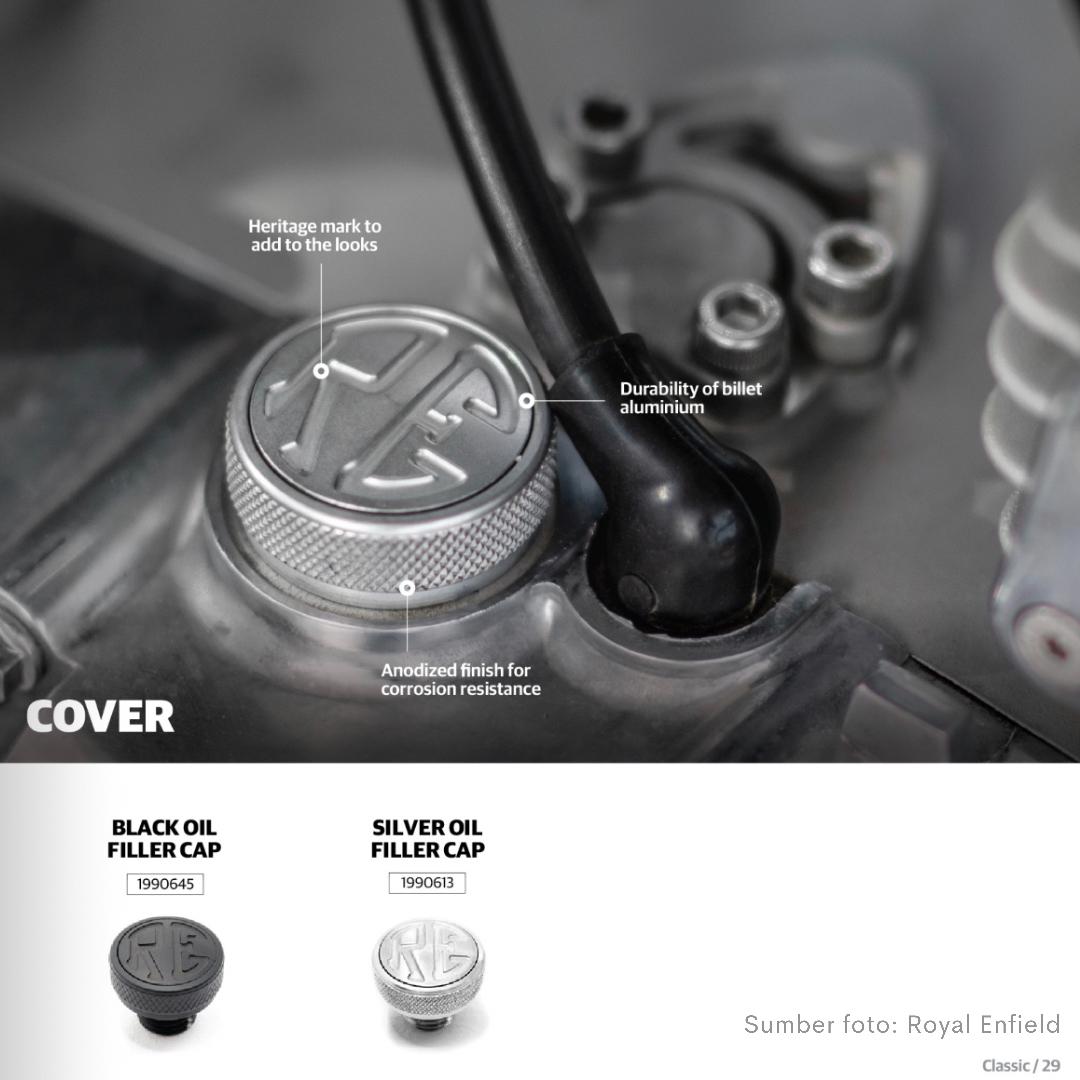 Black Oil Filler Cap 1990645 Classic Bullet - Royal Enfield ASLI