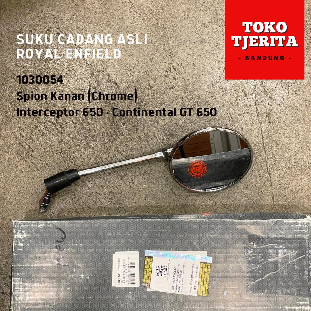 Spion Chrome (1 Buah) Interceptor Continental GT 650 1030053 (Kiri) 1030054 (Kanan) - Royal Enfield ASLI