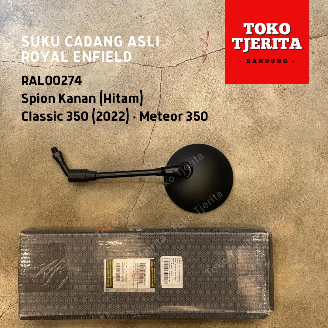 Spion Hitam Meteor 350 Hunter 350 RAL00274 (kanan) / RAL00276 (kiri) - Royal Enfield ASLI