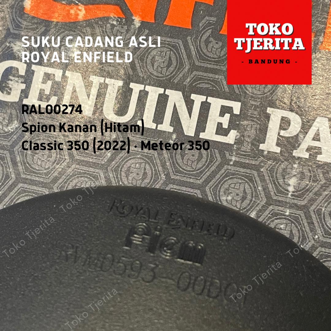 Spion Hitam Meteor 350 Hunter 350 RAL00274 (kanan) / RAL00276 (kiri) - Royal Enfield ASLI