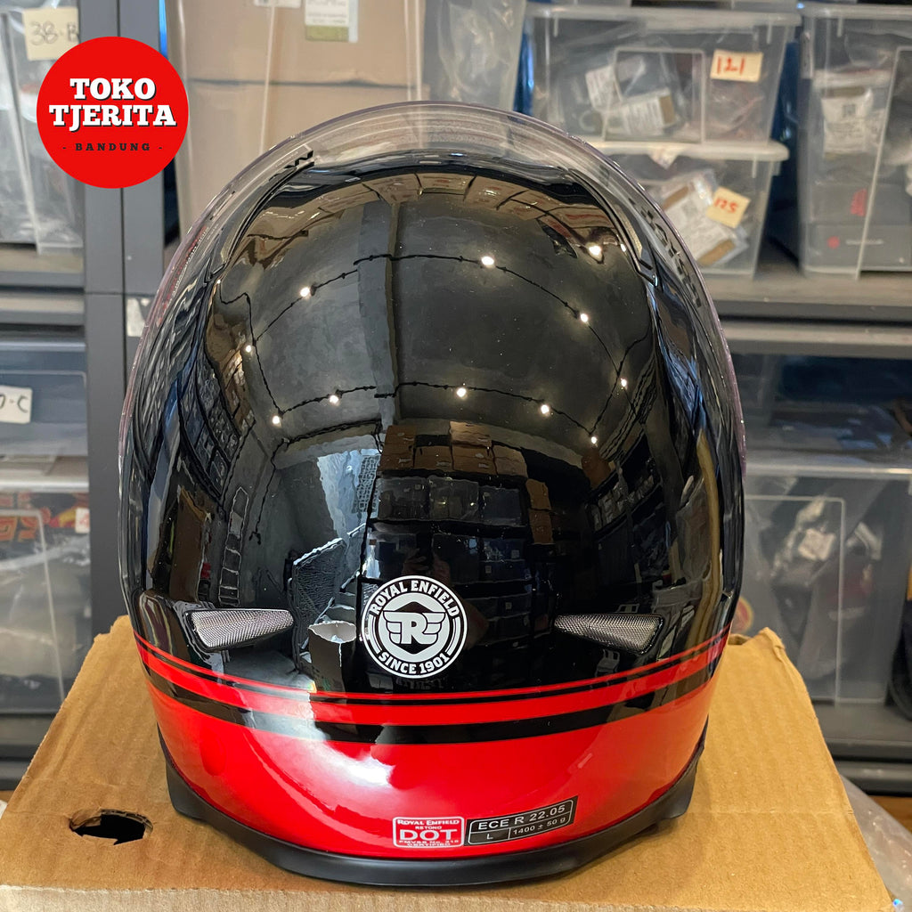 Helm Full Face Stripes Hitam Merah L 60 cm RRGHEP0000153 - Royal Enfield ASLI