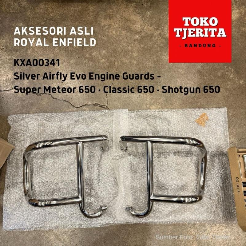 Silver Airfly Evo Engine Guards KXA00341 Classic 650 Super Meteor Shotgun - Royal Enfield ASLI