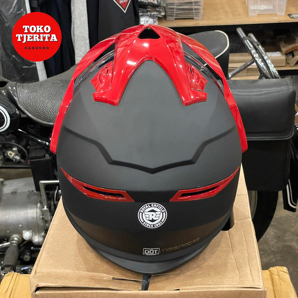 Helm Full Face Escapade Hitam Merah RRGHEP000379 XL 60cm Royal Enfield