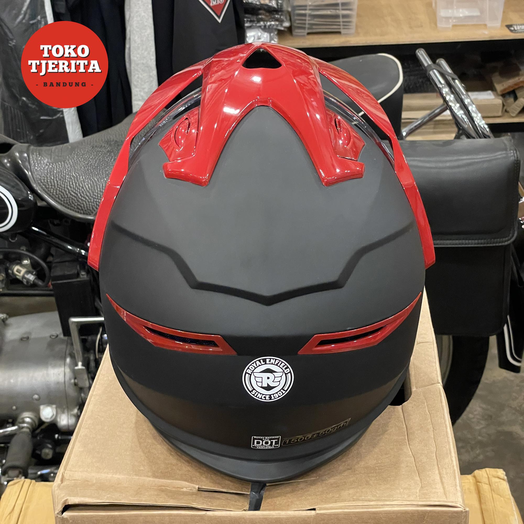 Helm Full Face Escapade Hitam Merah RRGHEP000379 XL 60cm Royal Enfield