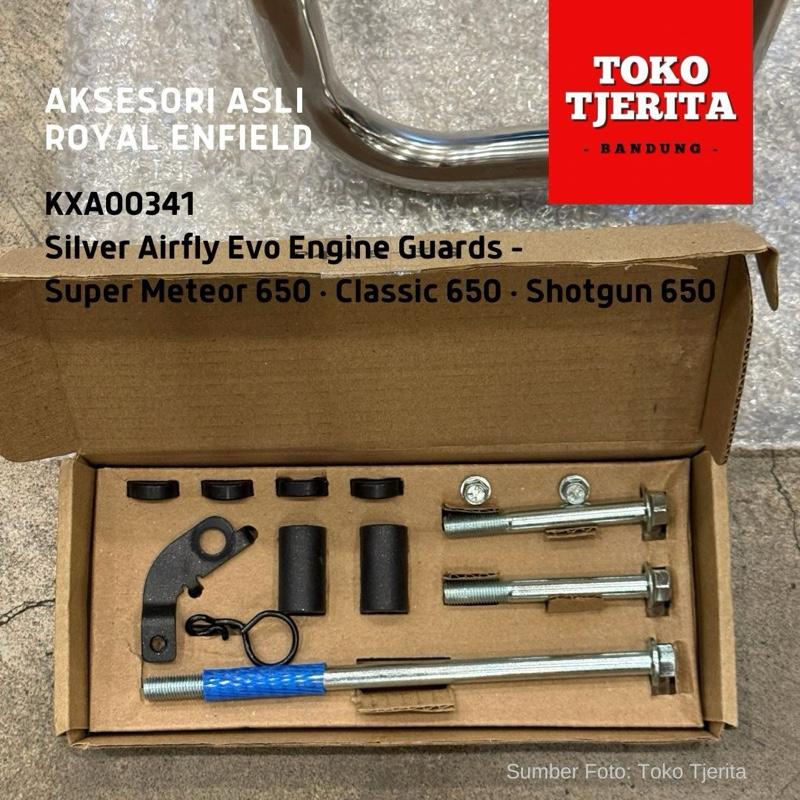 Silver Airfly Evo Engine Guards KXA00341 Classic 650 Super Meteor Shotgun - Royal Enfield ASLI