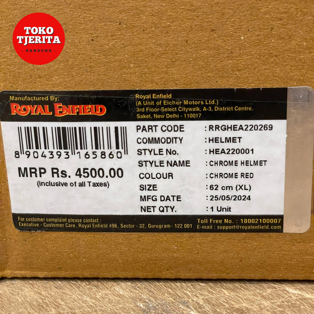 Helm Chrome Red XL KECIL RRGHEA220269 - Royal Enfield ASLI