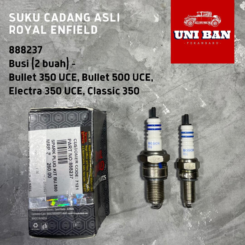 Busi (2 Buah) Bullet Classic Karburator 888237 Royal Enfield ASLI
