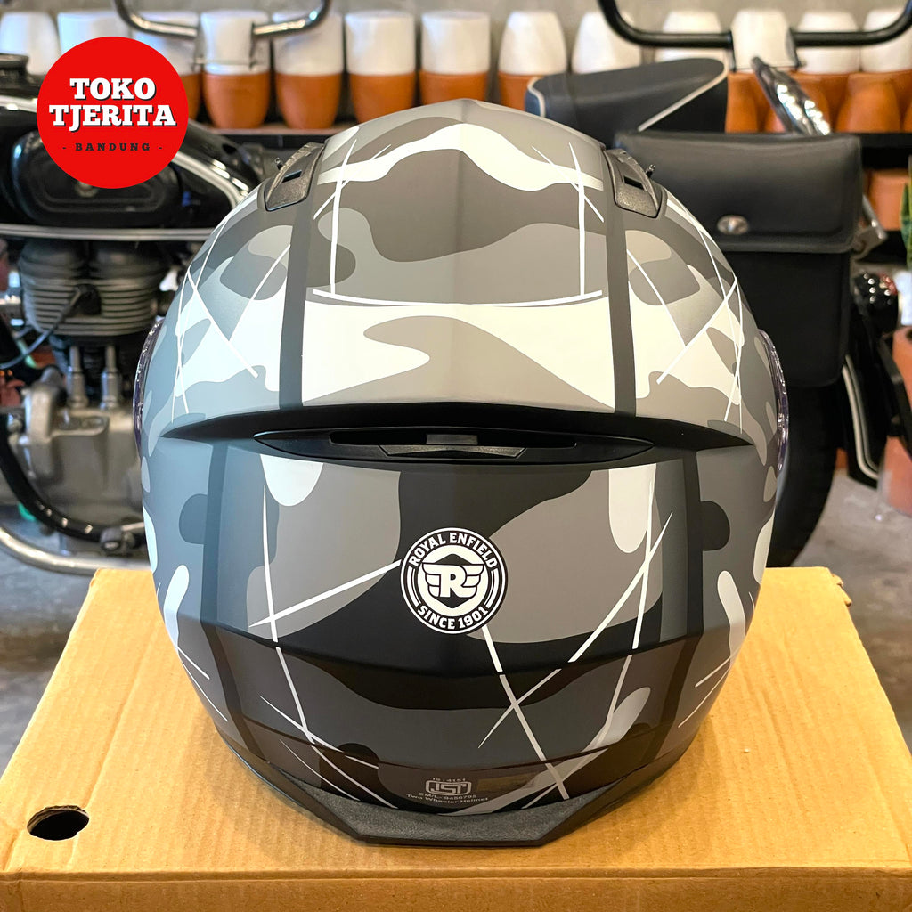 Helm Full Face Modular Abu-abu XL RRGHEP000595 - Royal Enfield ASLI