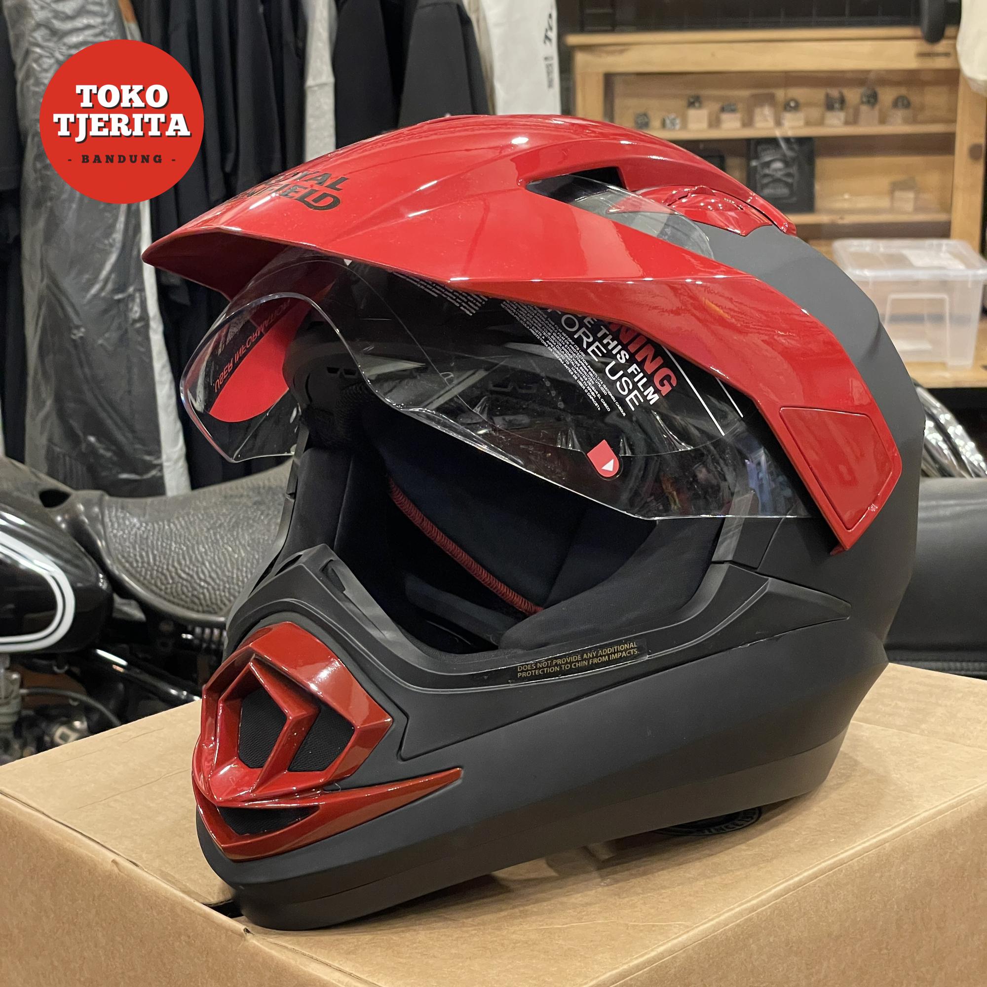 Helm Full Face Escapade Hitam Merah RRGHEP000379 XL 60cm Royal Enfield