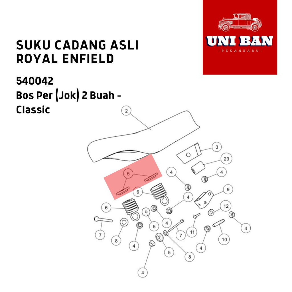 Bos Per 2 Buah Jok Depan Classic 540042 - Royal Enfield ASLI