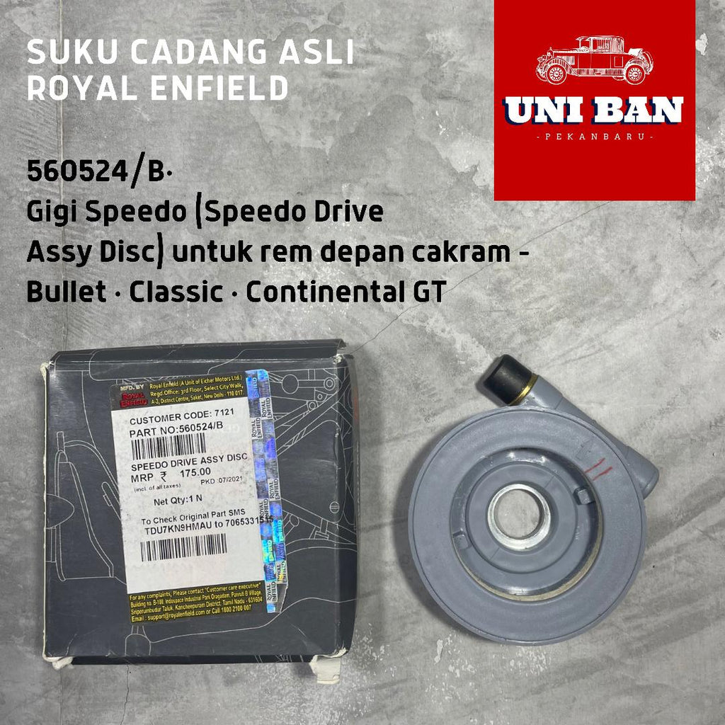 Gigi spido / Speedometer Drive / Gear 560524 Classic 350 500 - Royal Enfield ASLI (depan cakram)