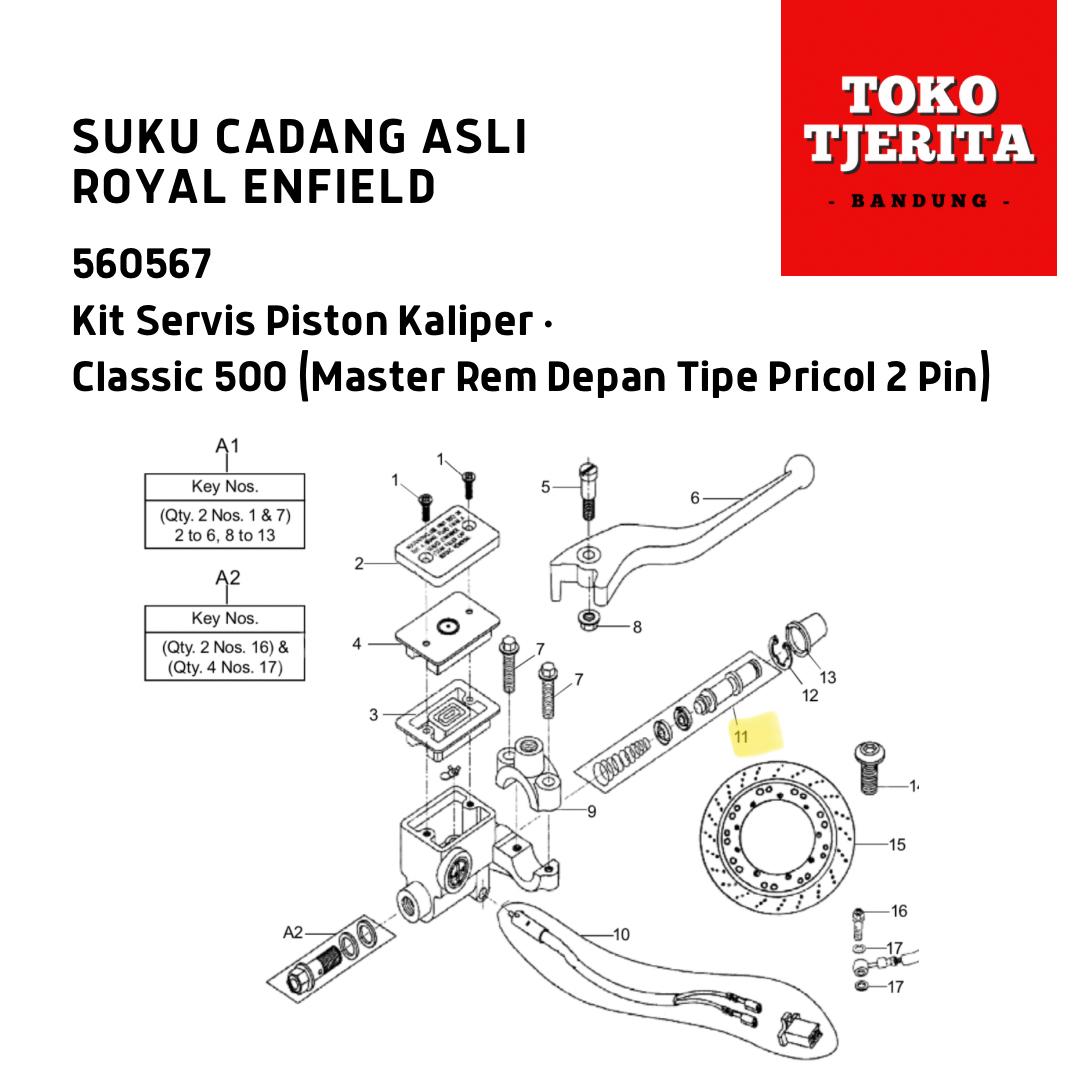 Kit Servis Piston Master Rem Depan Classic 500 560567 - Royal Enfield