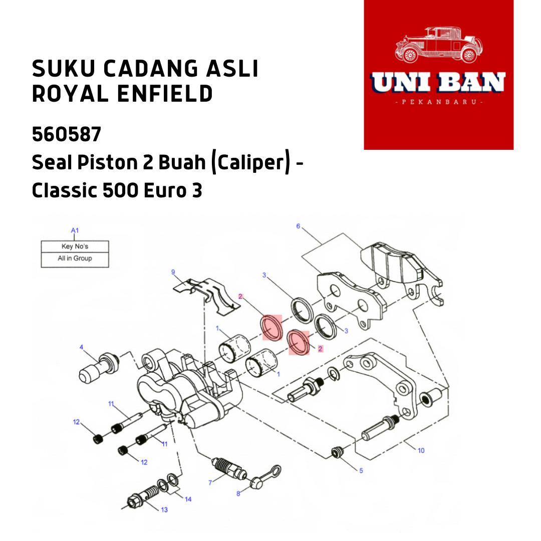 Seal Piston Caliper 560587 Classic 500 Euro 3 - Royal Enfield ASLI