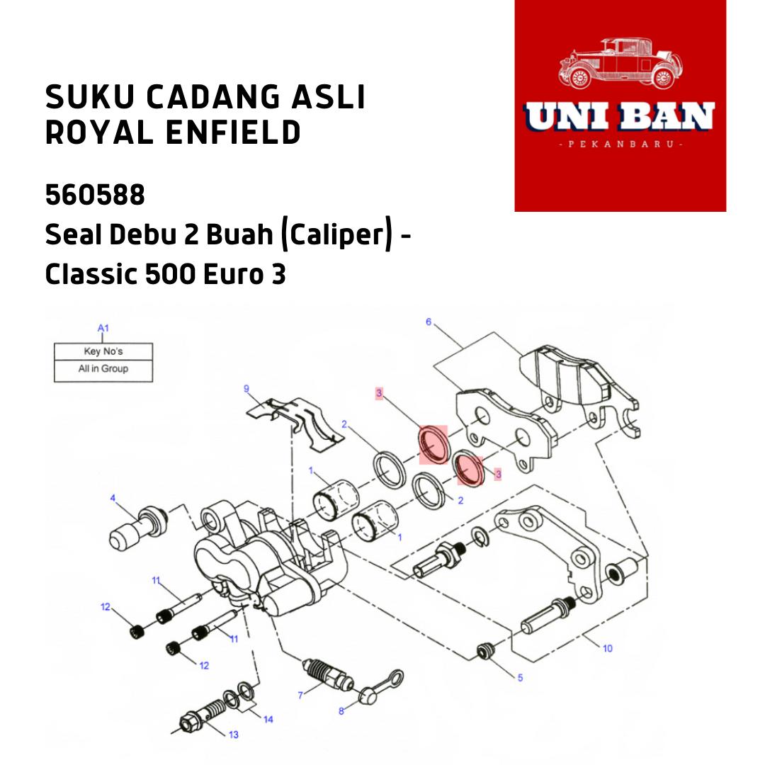 Seal Debu Caliper 2 Buah 560588 Classic 500 Euro 3 Royal Enfield ASLI