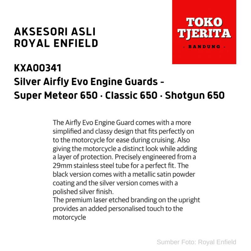 Silver Airfly Evo Engine Guards KXA00341 Classic 650 Super Meteor Shotgun - Royal Enfield ASLI