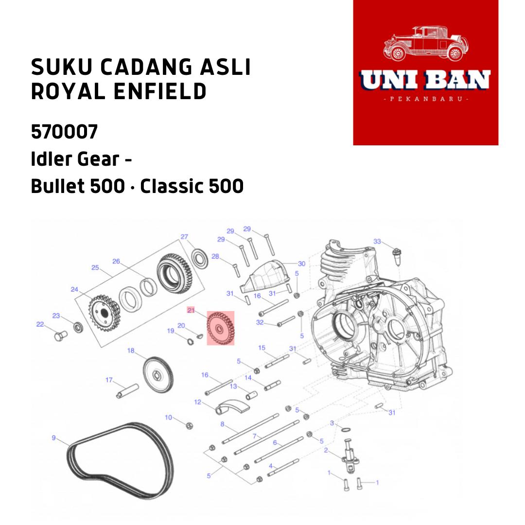Idler Gear 570007 Bullet Classic 500 - Royal Enfield ASLI