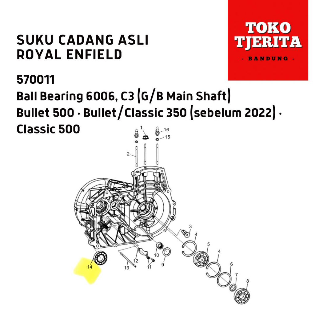 Ball Bearing 6006 C3 Bullet Classic 570011 - Royal Enfield ASLI