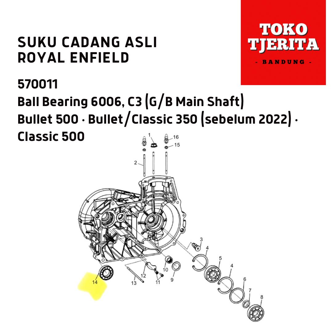 Ball Bearing 6006 C3 Bullet Classic 570011 - Royal Enfield ASLI