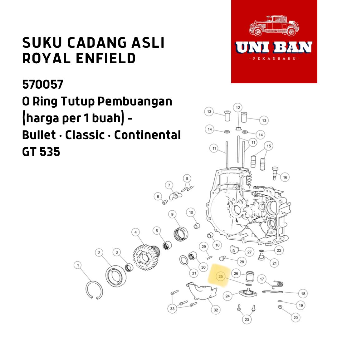 O Ring Tutup Pembuangan Bullet Classic GT 535 570057 - Royal Enfield