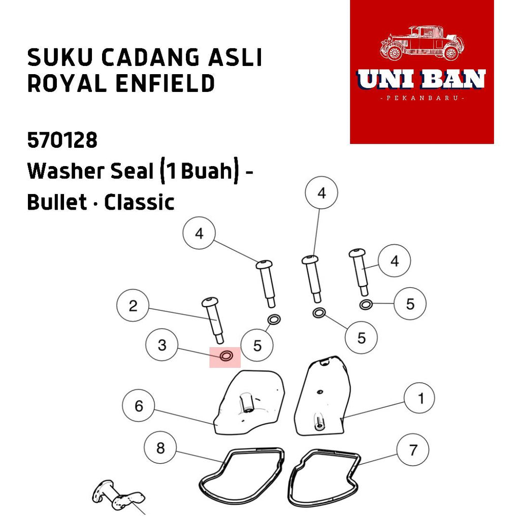 Washer Seal 570128 atau 573906 (1 Buah) Classic 500 Bullet 350 - Royal Enfield ASLI