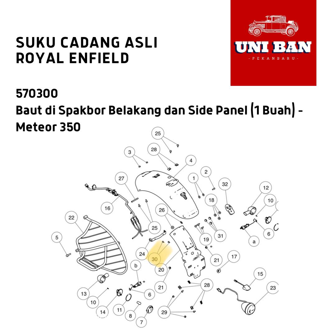 Baut (1 Buah) Tutup Crankcase Kanan Classic 570300 Royal Enfield ASLI