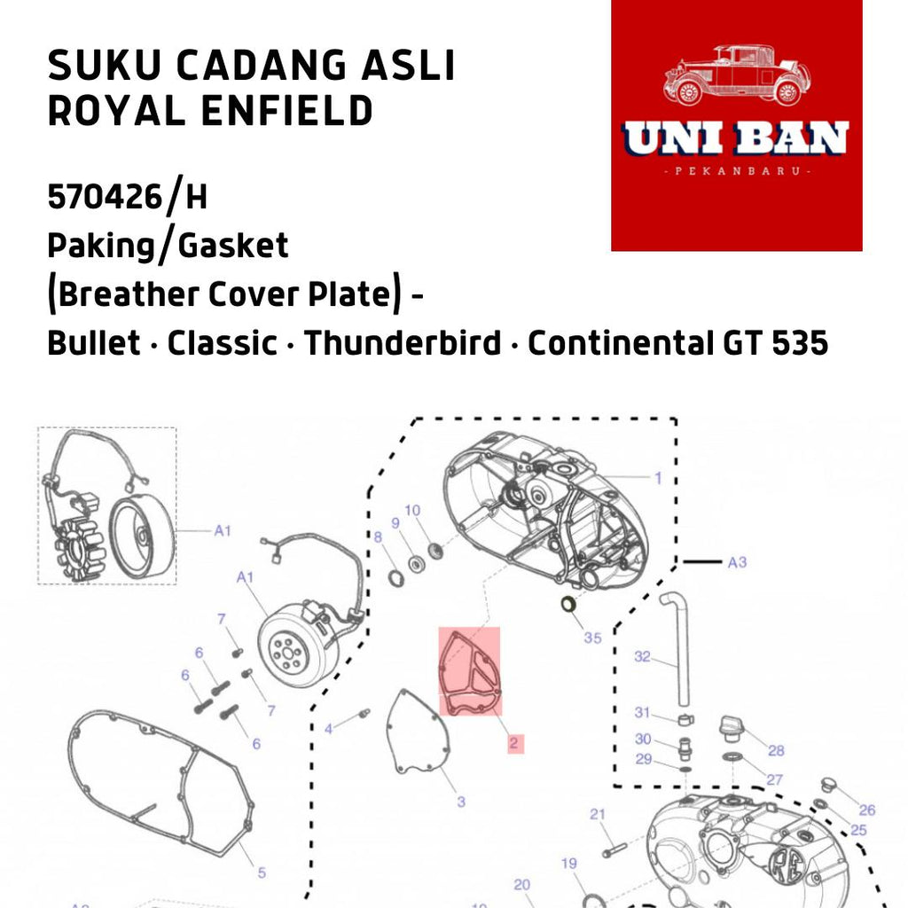 Gasket Paking 570426 Classic Bullet Continental GT Royal Enfield ASLI
