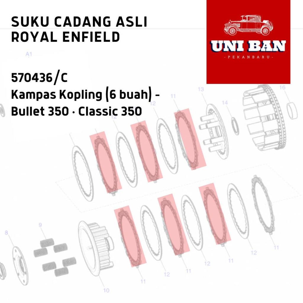 Kampas Kopling (6 Buah) 570436/C Classic 350 - Royal Enfield ASLI