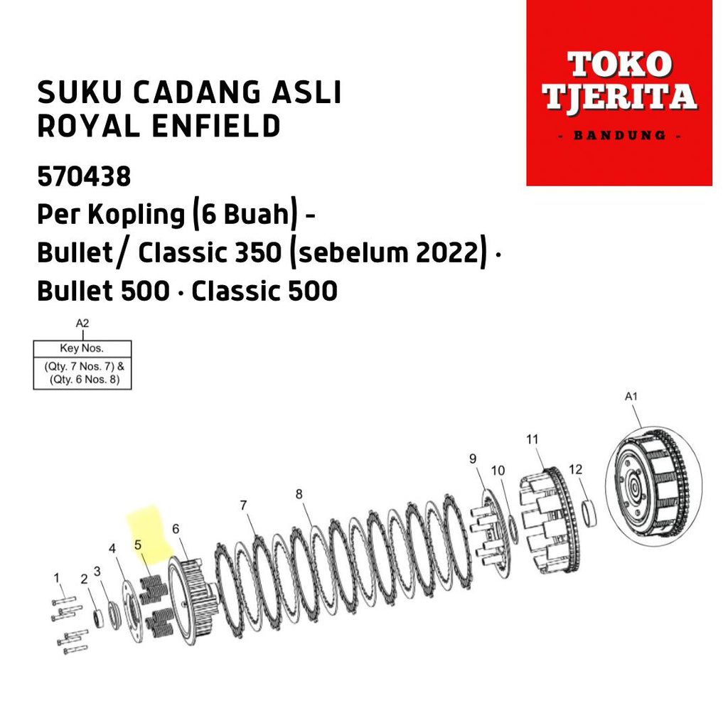 Per Kopling (6 Buah) 570438 Bullet Classic 350 500 Continental GT 535 - Royal Enfield ASLI