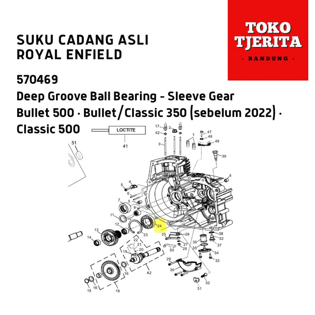 Deep Groove Ball Bearing 570469 Bullet Classic - Royal Enfield ASLI