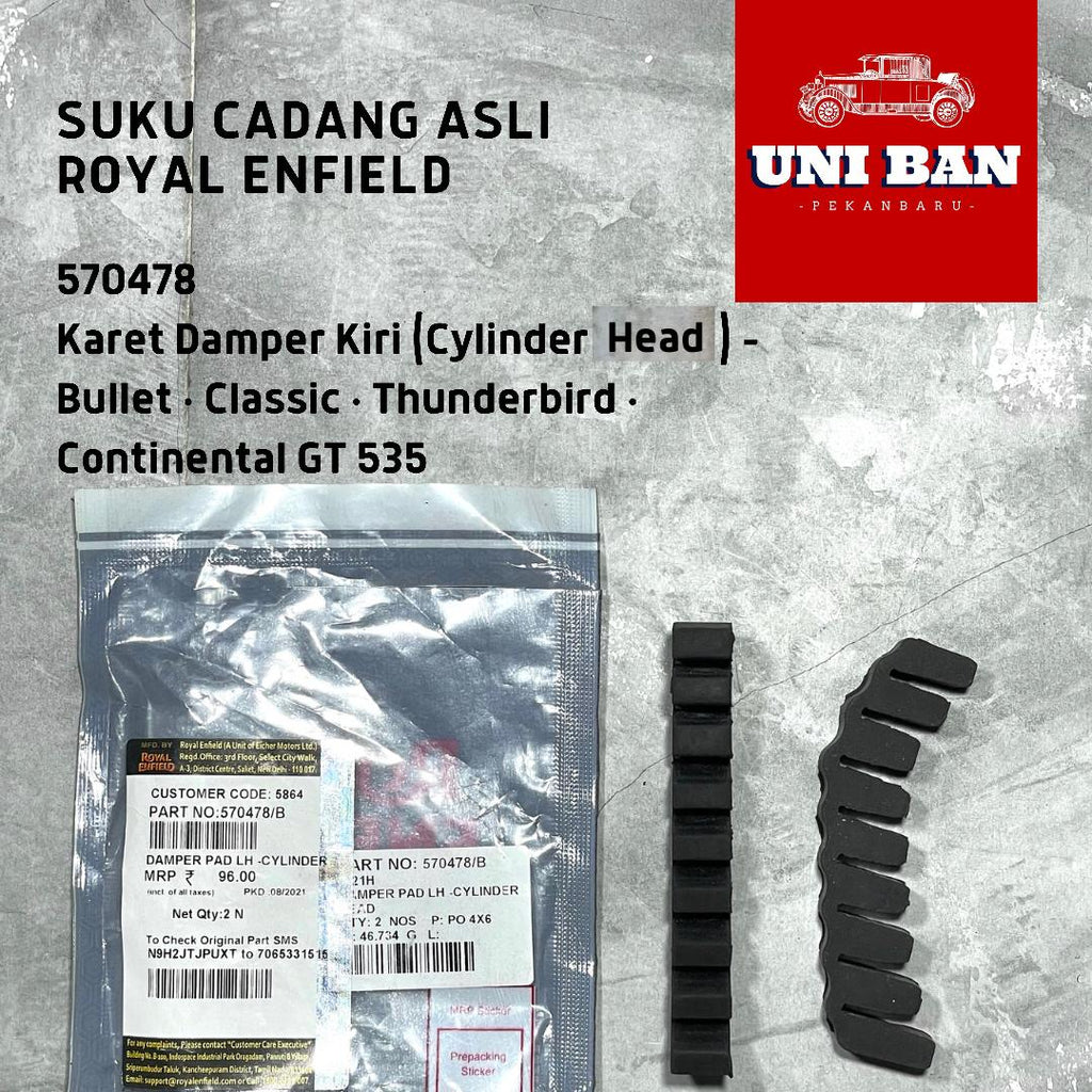 Karet Damper Kiri (2 Buah) Cylinder Head 570478 - Royal Enfield ASLI