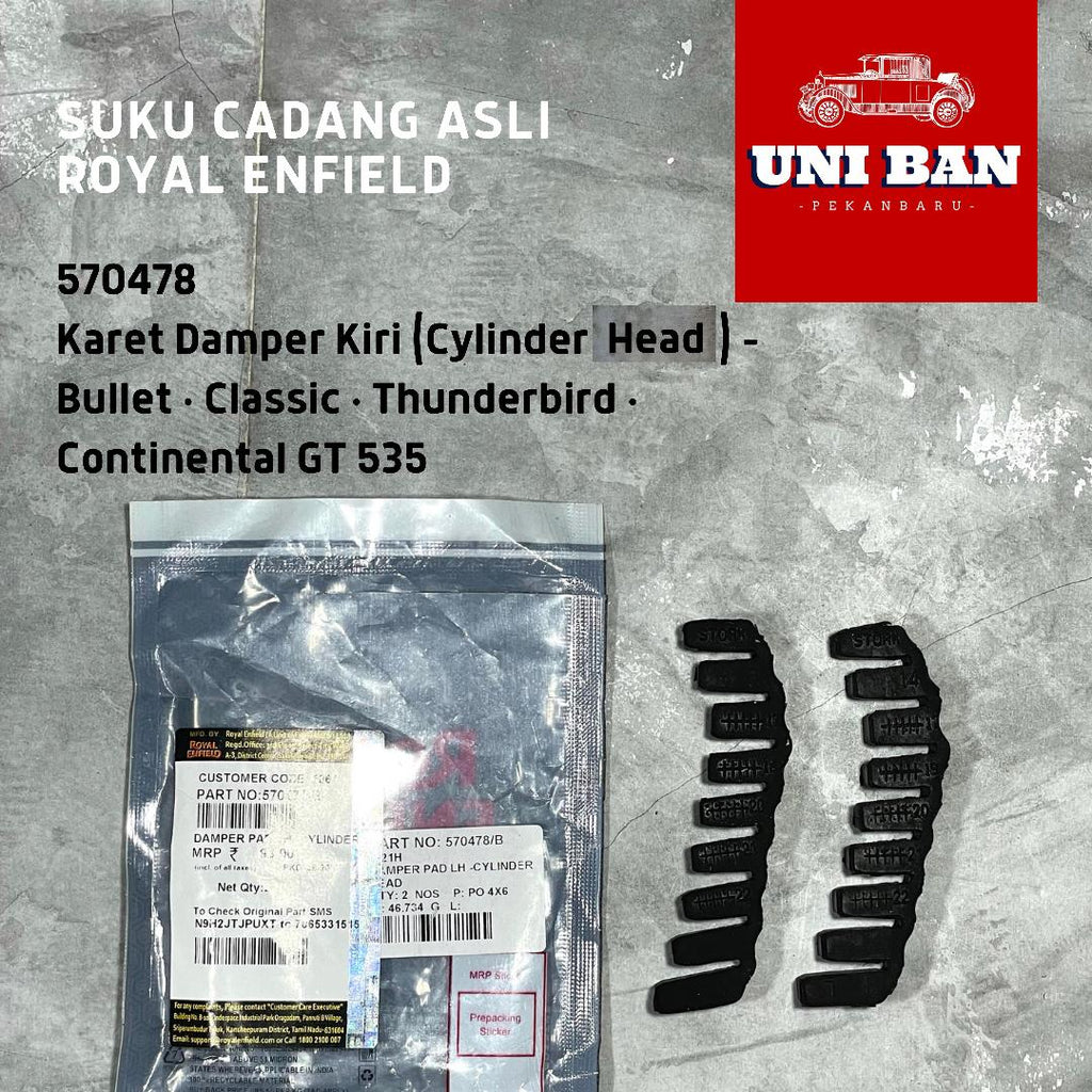 Karet Damper Kiri (2 Buah) Cylinder Head 570478 - Royal Enfield ASLI