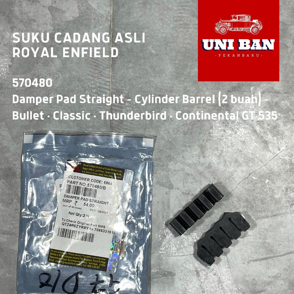 Karet Damper Lurus (2 Buah) Cylinder Barrel 570480 Royal Enfield ASLI