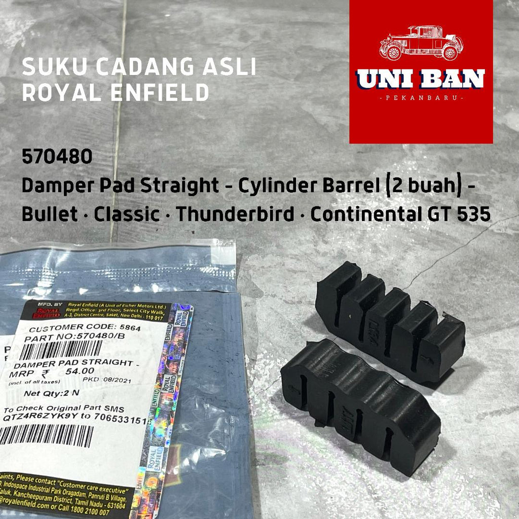 Karet Damper Lurus (2 Buah) Cylinder Barrel 570480 Royal Enfield ASLI