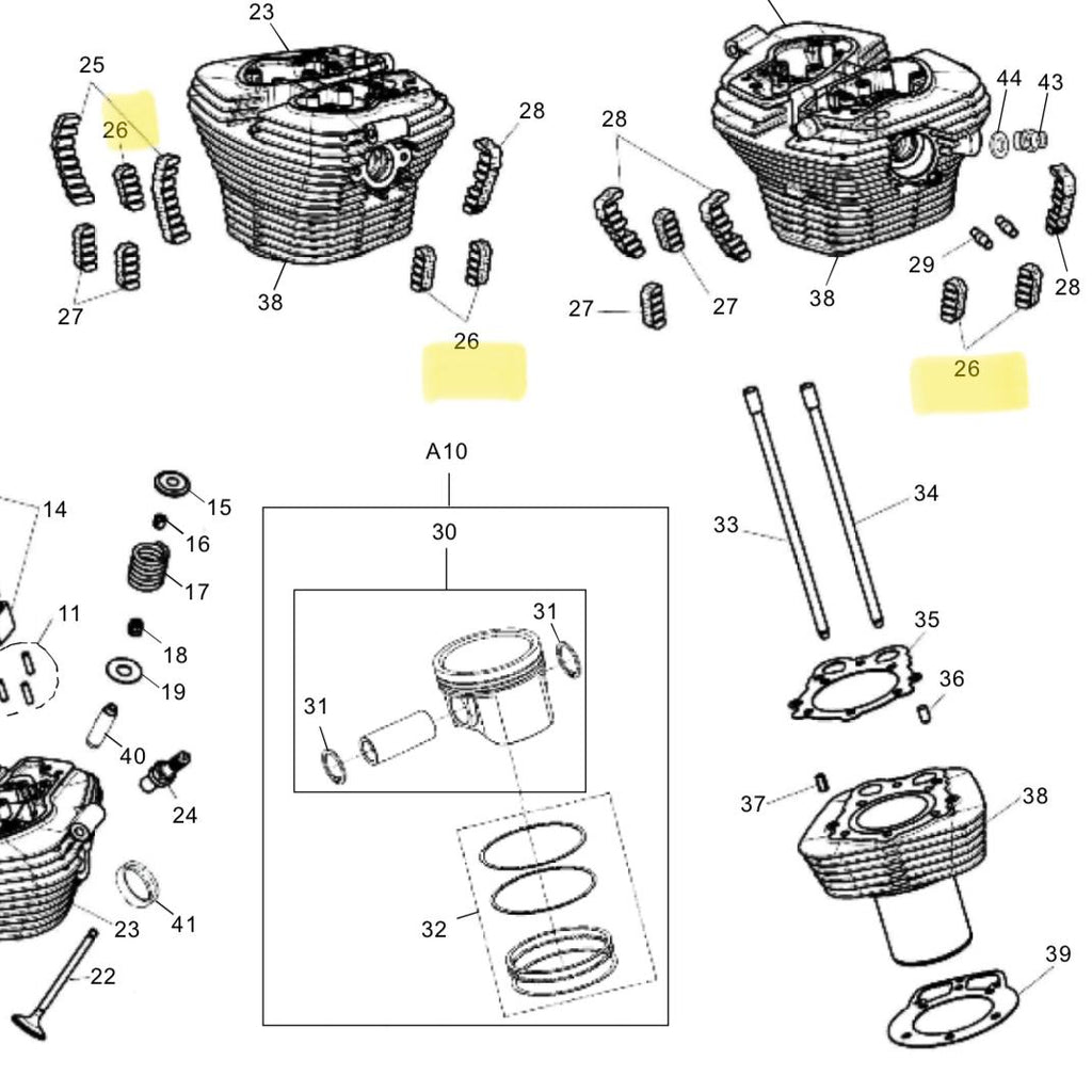 Karet Damper Taper (2 Buah) Cylinder Barrel 570482 Royal Enfield ASLI