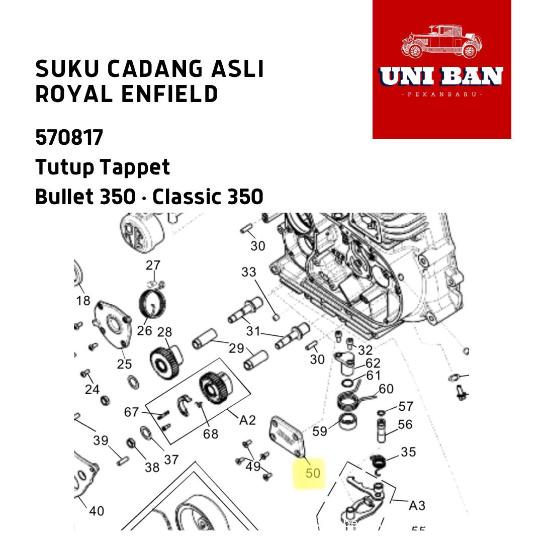 Tutup Tappet Classic Bullet 350 570817 - Royal Enfield ASLI