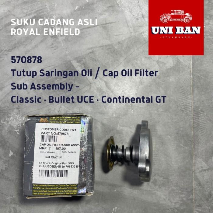 Tutup Saringan Oli / Cap Oil Filter 570878 - Royal Enfield ASLI