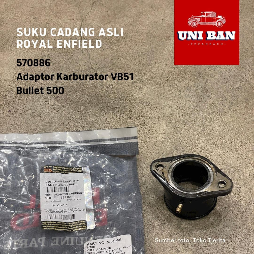 Karet Manifold Bullet 500 570886 Adaptor Karburator Royal Enfield ASLI