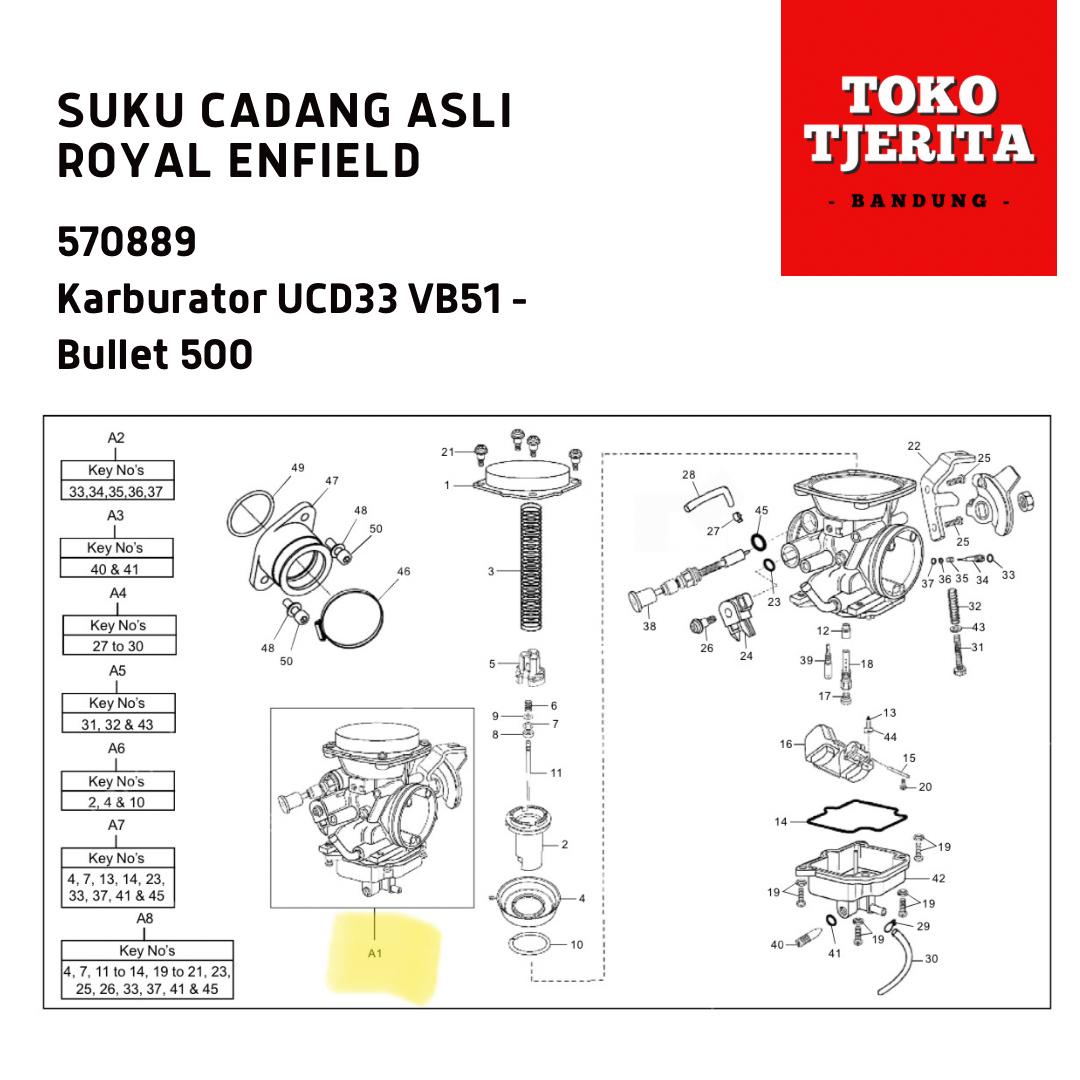 Karburator UCD 33 VB 51 Bullet 500 570889 - Royal Enfield ASLI