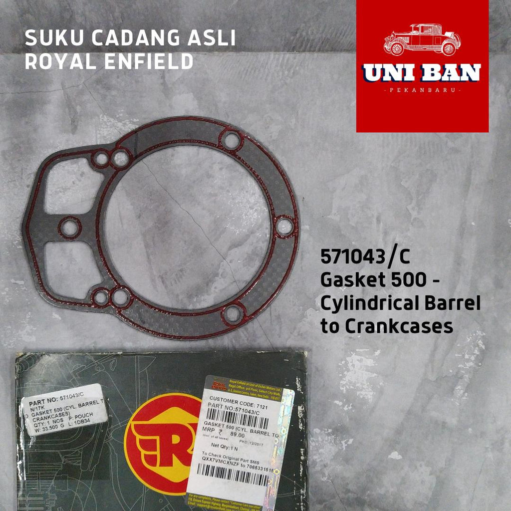 Gasket 500 Cylinder Barrel to Crankcases Royal Enfield 571043/C - ASLI