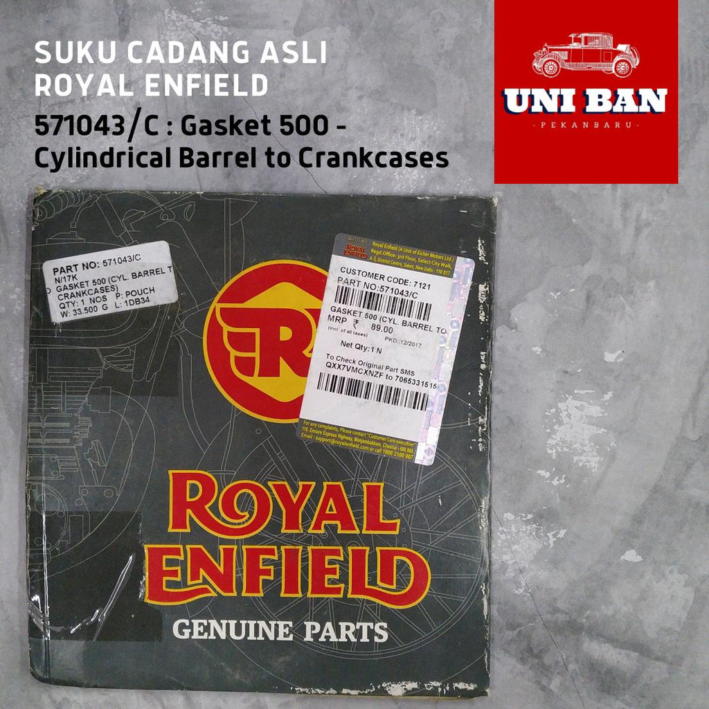 Gasket 500 Cylinder Barrel to Crankcases Royal Enfield 571043/C - ASLI