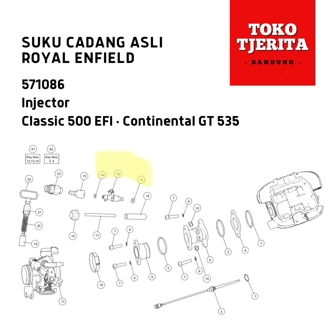 Injektor Classic 500 Continental GT 535 571086 - Royal Enfield ASLI