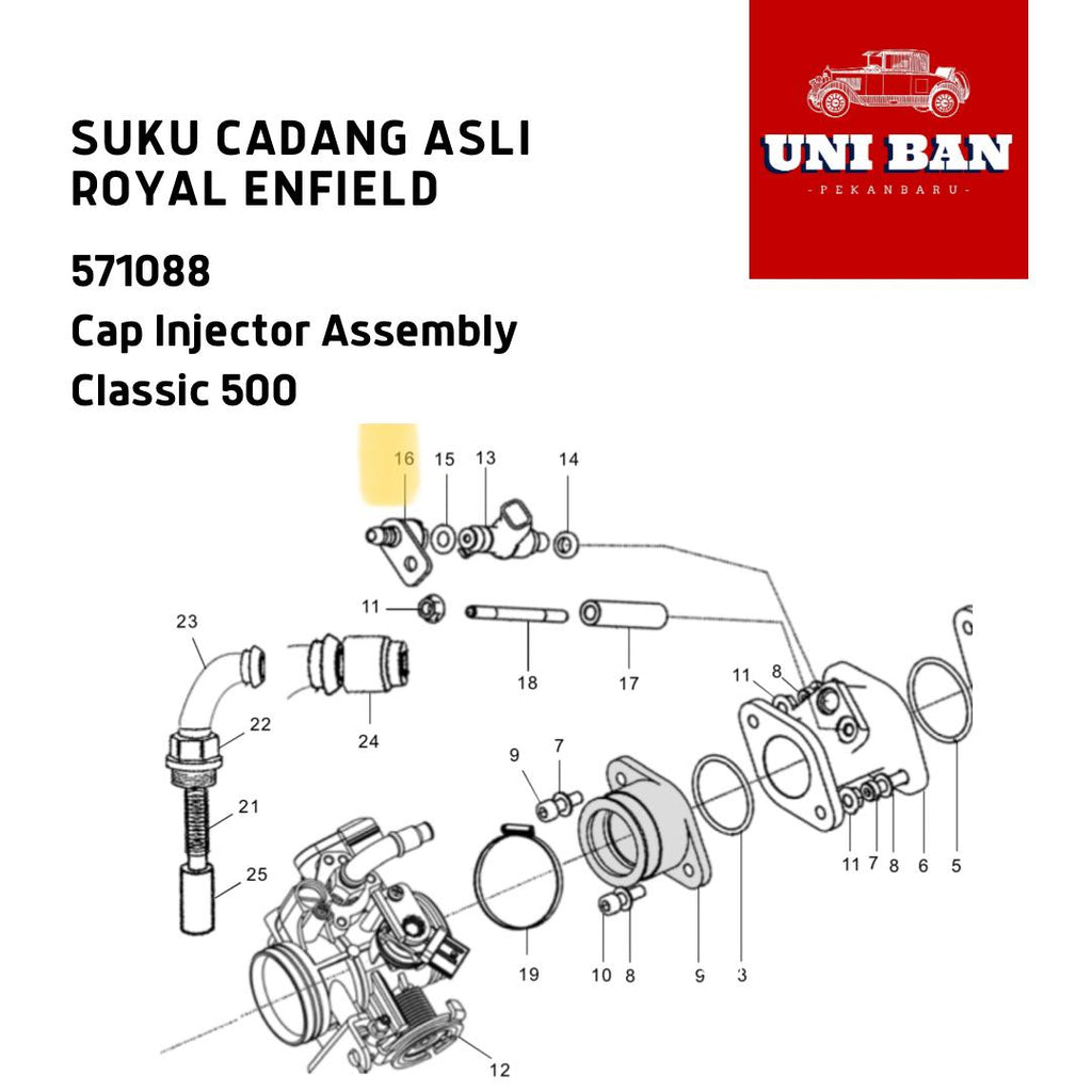 Tutup Injektor Classic 500 571088 - Royal Enfield ASLI