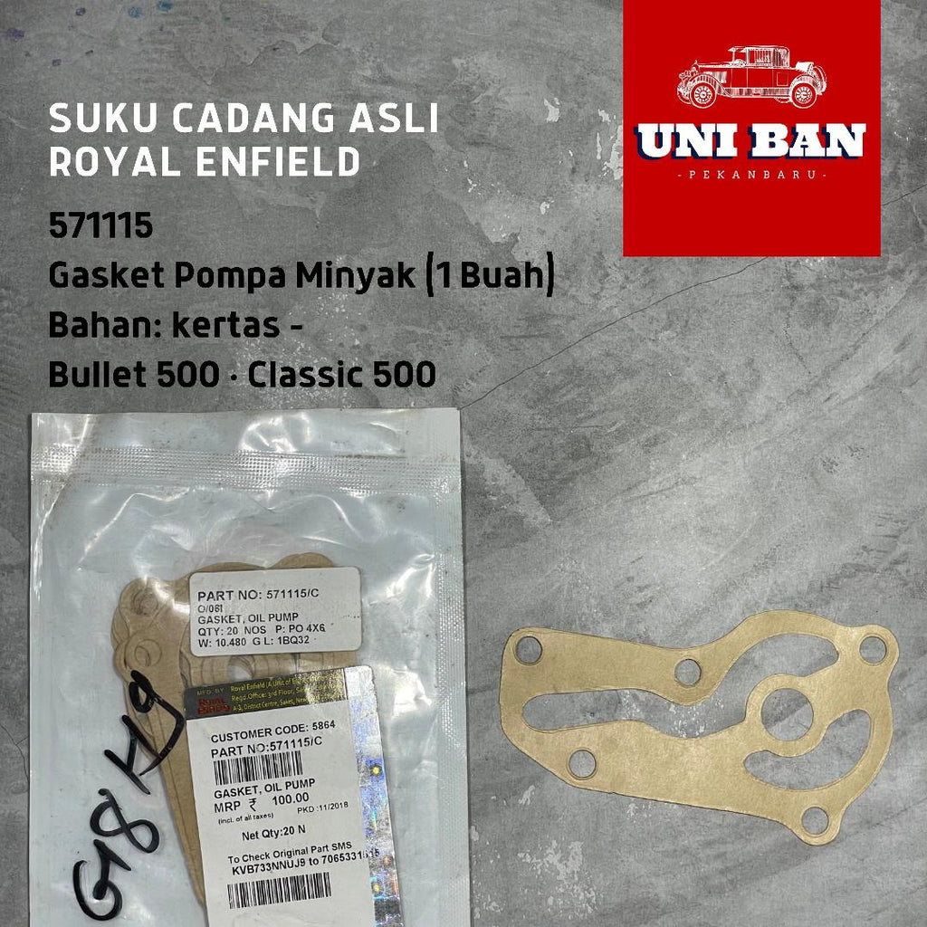 Gasket Paking Pompa Minyak 571115 Classic 500 - Royal Enfield ASLI