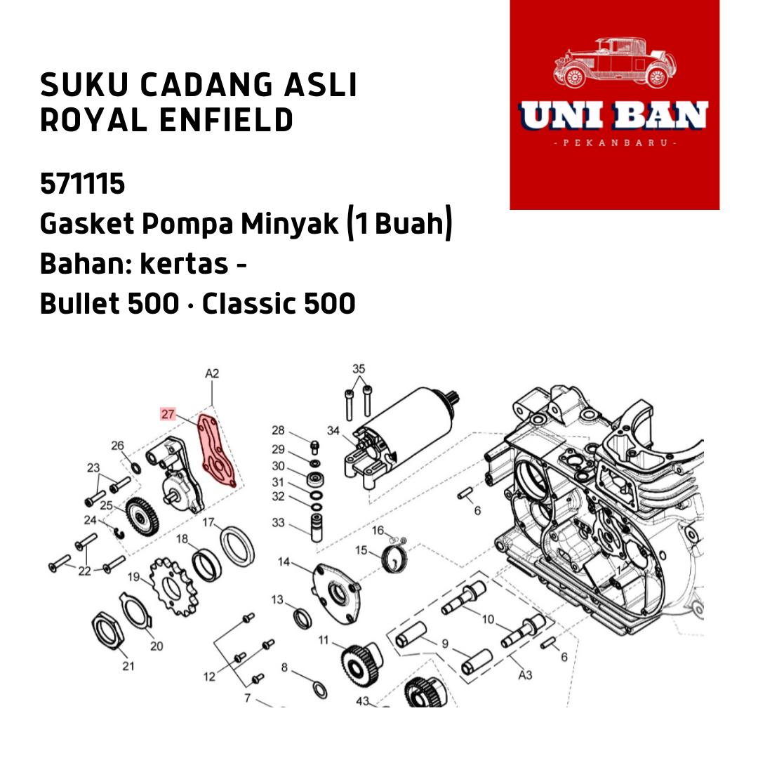 Gasket Paking Pompa Minyak 571115 Classic 500 - Royal Enfield ASLI