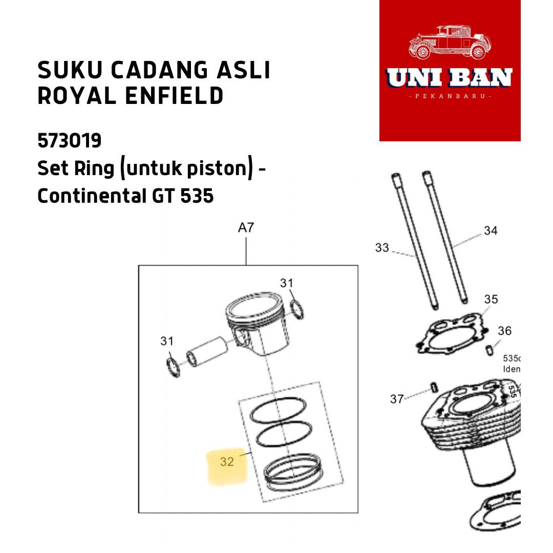Set Ring Piston Continental GT 535 573019 - Royal Enfield ASLI